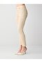 Beige Regular Leg High Waist Woven Trousers with Pockets - 4