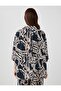 Navy Blue Relaxed Fit Three Quarter Sleeve Patterned Woven Shirt - 5