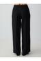 Black 100% Linen Regular Waist Long Trousers - 6