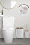 Sapphire Adhesive Toilet Brush Holder and Trash Can Set White Due 2-Piece Bathroom Set - 2