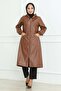 Leather Detailed Cap Tan 19213 - 3
