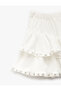 Elastic Waist Layered Lace Detailed Mini Skirt - 5