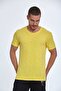 Sausage Collar Flamed Single Jersey Cotton Yellow T-Shirt
