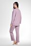 طقم بيجامة بأزرار كبيرة الحجم للنساء من Mecit 6105 Dusty Rose - 3