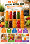 10 Teddy Bear Bottles – Fun Children's Juice Bottle with Orange Lid, 250 ml for School and Picnics