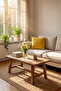 Erguvan Series Velvet Mustard Yellow Decorative Throw Pillow 45X45 - 3