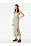 Bürümcük Fabric One-Shoulder Sleeveless Slim Fit Draped Long Dress - 2