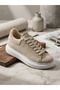 Ba0547 Thick High Sole Cream Suede Lace-Up Sports Men's Shoes Daily Use - 2
