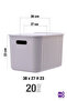 Bigbox 20 Lt 1-Piece Gray Closet Organizer with Lid Storage Box Basket Organizer Toy Box - 4