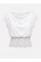 Women's Sandy Fabric Lace Detailed Off-Shoulder Blouse 205