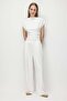 2093 Women's Draped Blouse Wide-Leg Pants Two-Piece Set White