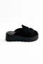 Grassi Black Suede High Sole Women's Slippers - 6