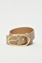 Gold Oval Buckle Detail Sand Color Belt