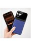 Apple iPhone 18 Compatible Case Lens Leather Case Navy Blue - 3