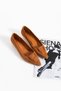 Trixa Women's Buckle Genuine Leather Heeled Ballerinas Tan Suede - 4