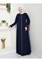 Casual Hajj and Umrah Embroidery and Stone Detailed Ferace - 6