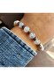 Natural Stone Aquamarine and Howlite Bracelet - 2