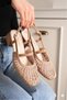 Lusia Mink Knitted Heeled Women's Ballerina Sandals
