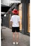 Unisex Casual Short Sleeve Set with Love Bear Head Print Outdoor Spring/Summer Fullshorts - 2