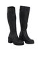 Black Leather Women's Heeled Boots 01Wf1706 - 2