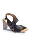 Shoes Black Leather Women's Heeled Sandals 01Wn4115 - 2