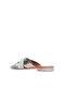 Shoes Blue Multi Leather Women's Flat Slippers 01Wn5018 - 4