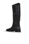 Black Leather Women's Flat Boots 30Wc25553 - 4