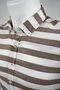 Dark Brown-White Striped Buttoned Collar Without Pocket 100% Cotton Long Sleeve Premium Men's Shirt - 3