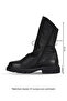 Black Leather Women's Flat Boots 01Wf1600 - 3