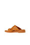 Orange Leather Women's Flip Flops 01Wy2910 - 5