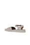 Gray Leather Women's Flat Sandals 01Wy9102 - 5
