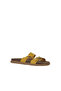 Yellow Leather Men's Flat Slippers 01Mu4725 - 3