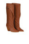 Tan Leather Women's Heeled Boots 39Wc2864 - 2