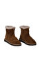 Tan Suede Women's Flat Boots 01Wf3907 - 2