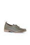Khaki Leather Women's Low Heel Shoes 01Wd3804 - 2