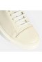 Women's White Leather Lace-Up Sports Shoes - 6