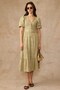 V-Neck Guipure Dress with Belt Accessory A.Haki̇ 9459-E - 5
