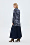 Navy Blue Jacket with Shirt Collar and Belt Detail 0115 - 4