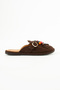 Hazel Women's Suede Tasseled Beaded Buckle Slippers Mulo - 6