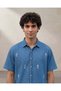 Men Blue Allover Print Boxy Fit Short Sleeve Shirt - 4