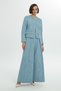 İşlemeli Denim Ceket - 5