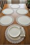 Ecru Round Supla American Service Set 6 Pieces Stain Resistant Liquid Resistant 40 cm - 2