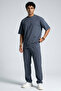 Men's Smoked Short Sleeve Oversize Combed Cotton Tracksuit Set