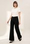 Women's Pants Palazzo Pants Wide Leg Pants Stretch Fabric Loose Fit Casual Black Button Front Stylish - 4