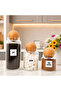 Wooden Ball Lid Glass Tea Turkish Coffee Sugar Storage Jar Set Coffee Corner Label Gift - 3