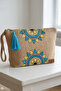 Straw Women's Portfolio & Clutch Triangle Bag Blue - 5