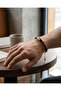 Tiger's Eye Natural Stone Men's Steel Bracelet - Adjustable 21 cm - 3