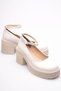 Women's Beige Patent Leather Ankle Boots Casual Shoes Tr06Ms01B - 5