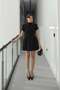 Black Tulip Sleeve Dress with Back Detail - 7