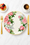 Real Gold Gilded Rose Patterned 26 cm Serving Plate Single Stylish Presentation Cake Dessert Plate 1 Piece